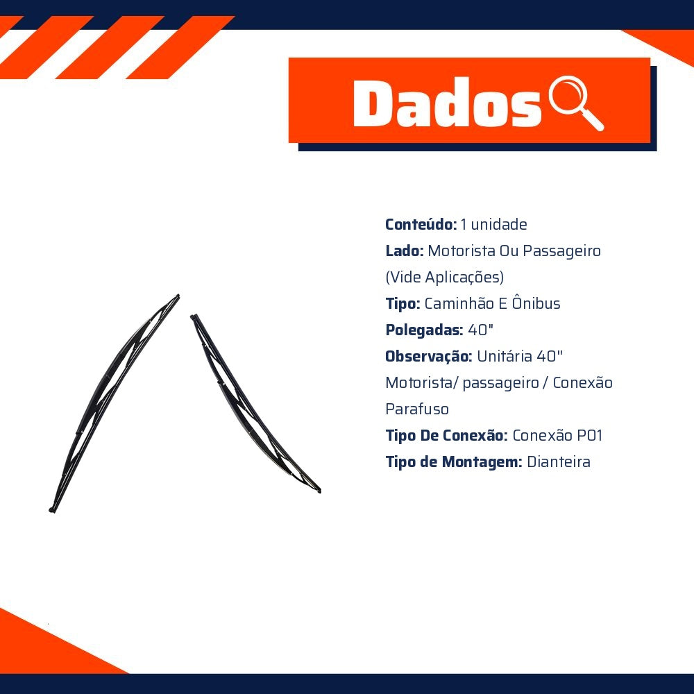 Palheta Dianteira 40" - Vetor - Pvc4067 - (8)