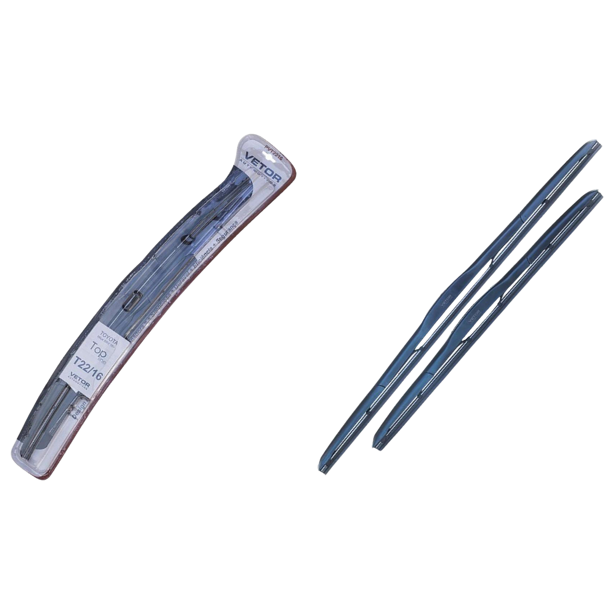Par Palheta Dianteira Específica Híbrida 22" e 16" para Ford Ecosport e Toyota Hilux - Vetor - Pvt2216 - (1)