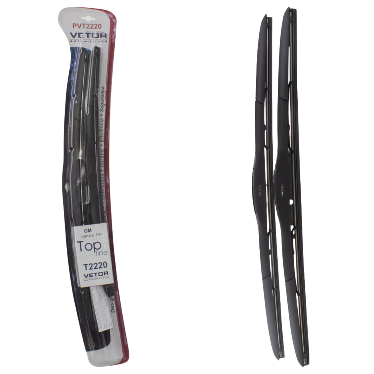 Par Palheta Dianteira Específica Híbrida 22" e 20" para Chevrolet Camaro - Vetor - Pvt2220 - (1)
