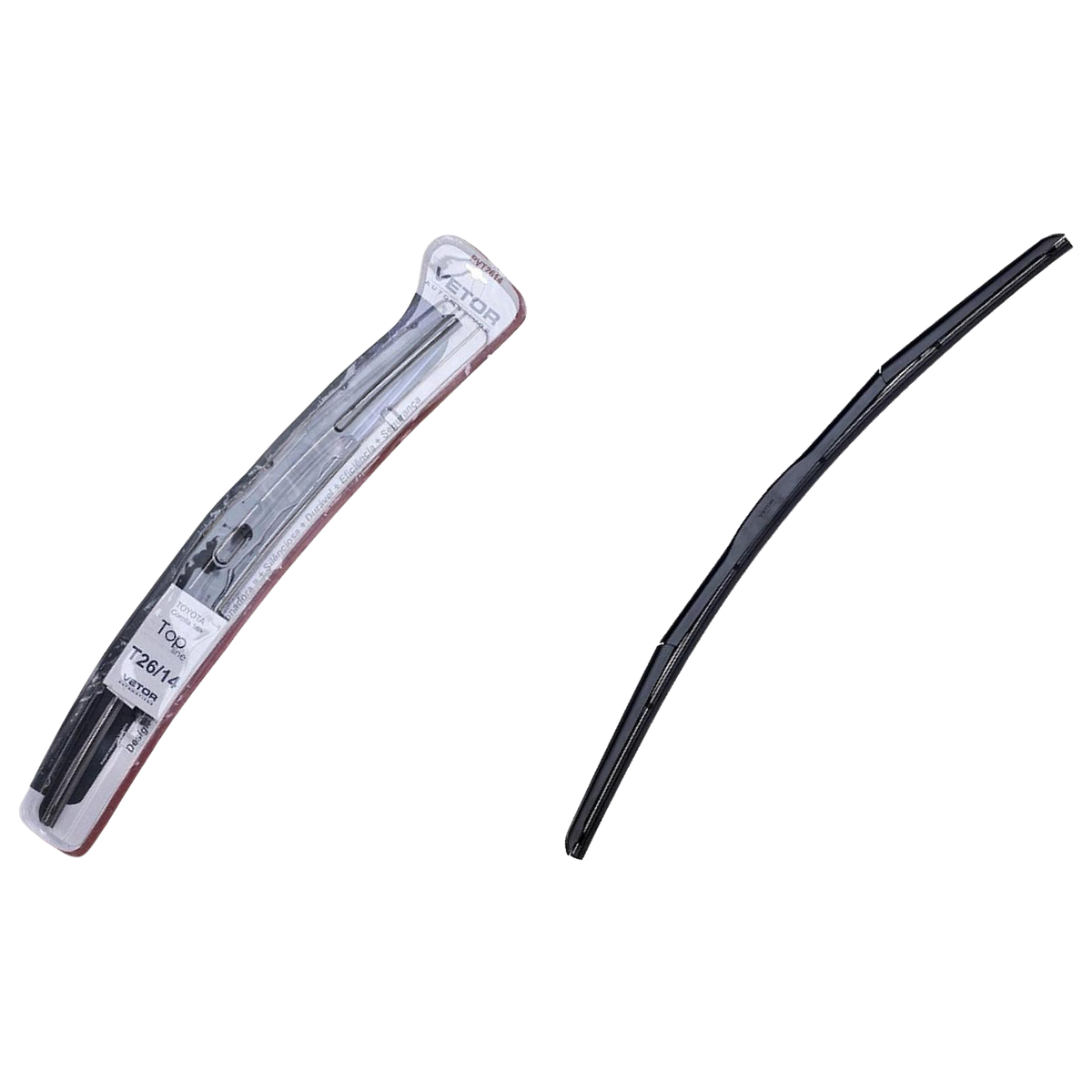 Par Palheta Dianteira Específica Híbrida 26" e 14" para Honda FIT e Toyota Corolla - Vetor - Pvt2614 - (1)