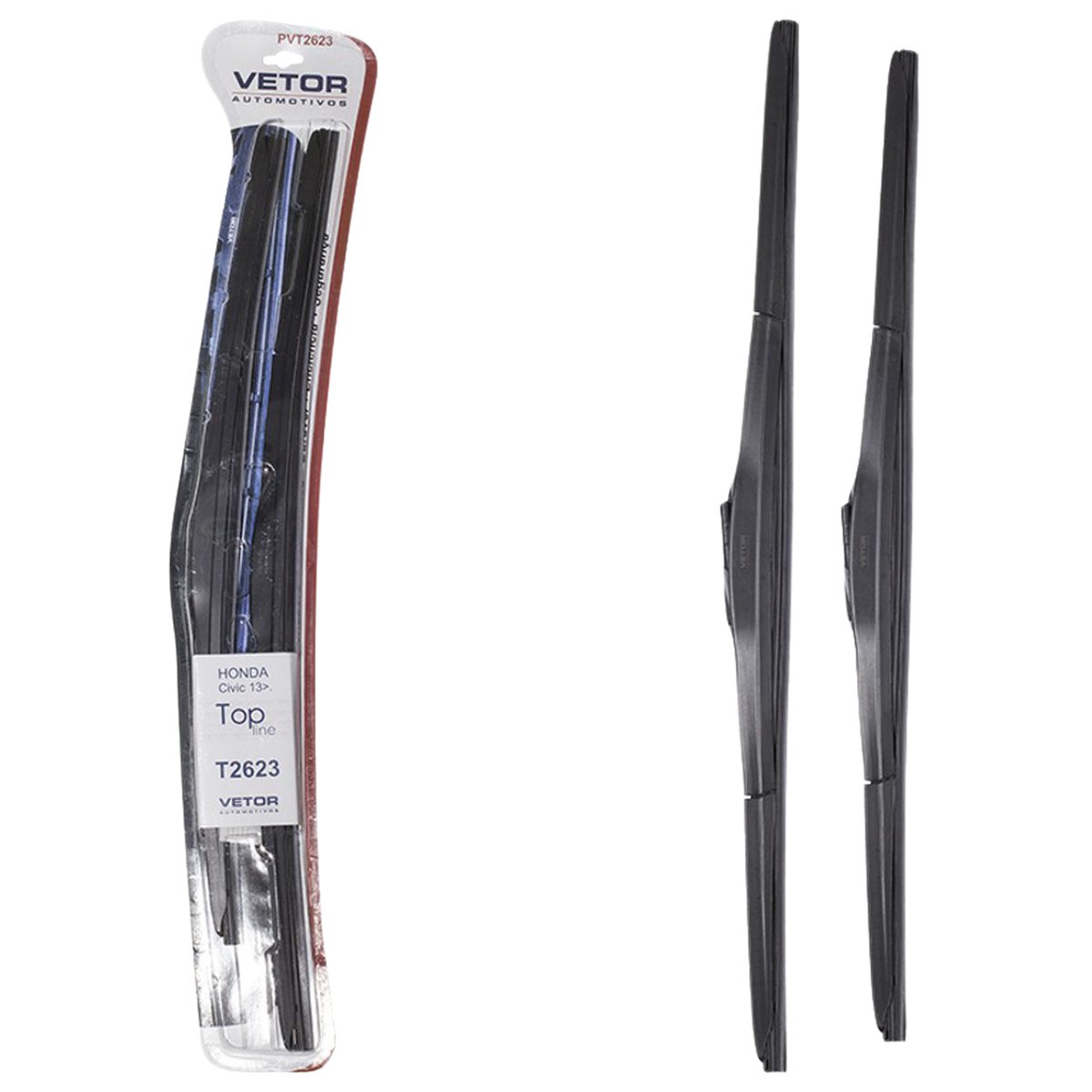 Par Palheta Dianteira Específica Híbrida 26" e 23" para Honda Civic - Vetor - Pvt2623 - (1)