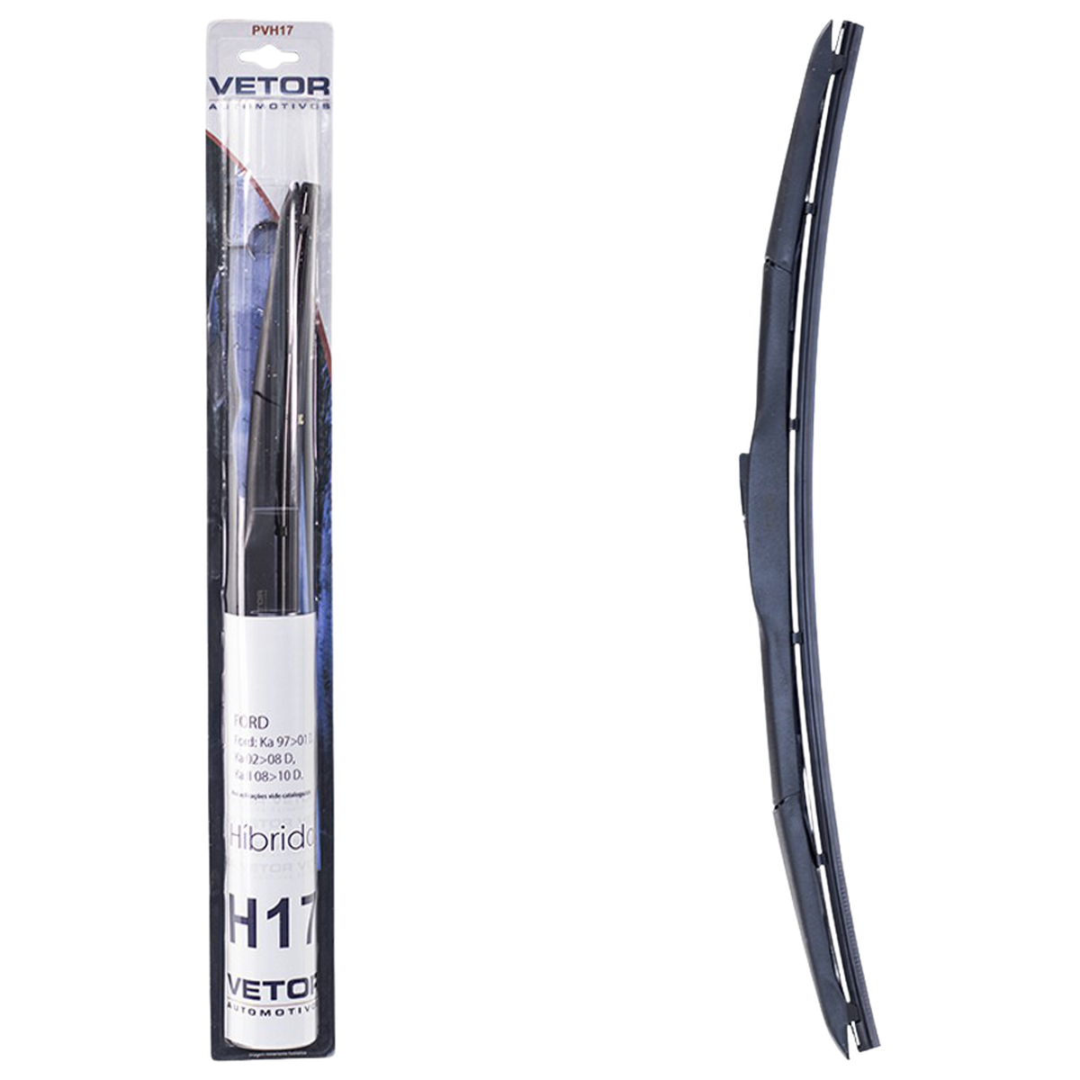 Palheta Dianteira Híbrida 17" para Ford Ka - Vetor - Pvh17 - (1)