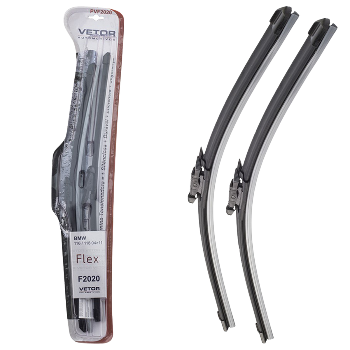 Par Palheta Flex Específica Dianteira 20" e 20" para BMW 118i - Vetor - Pvf2020 - (1)