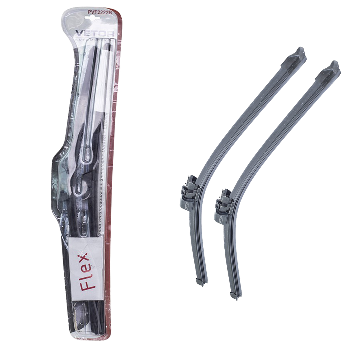 Par Palheta Flex Específica Dianteira 22" e 22" para Mercedes-Benz C 180 e C 200 - Vetor - Pvf2222B - (1)