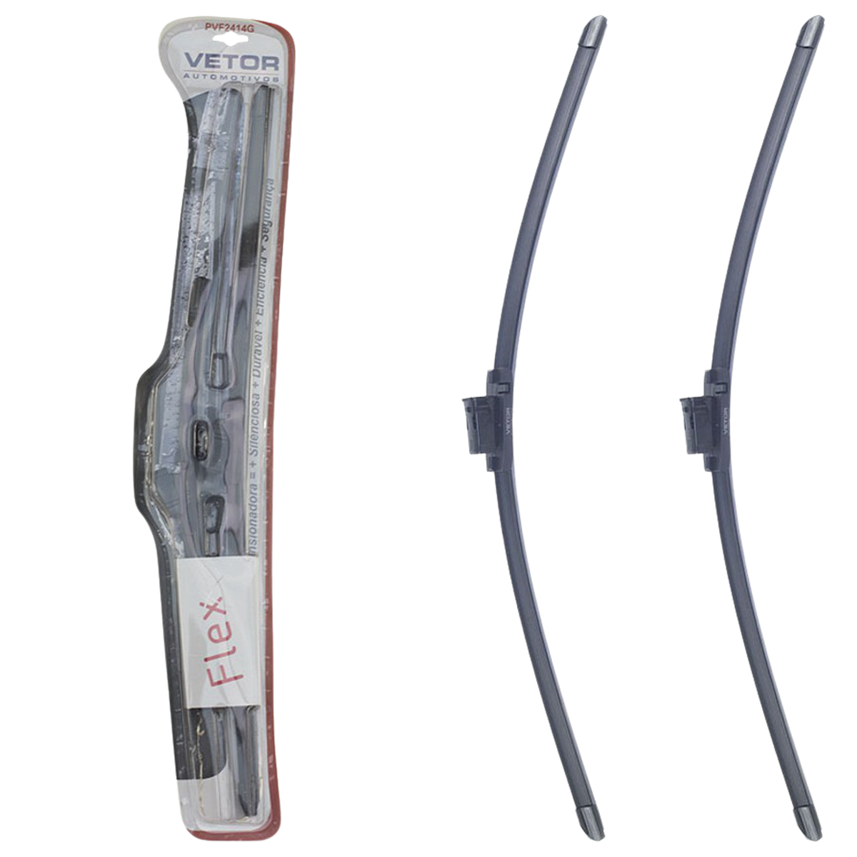 Par Palheta Flex Específica Dianteira 24" e 14" para Chevrolet Onix e Prisma - Vetor - Pvf2414G - (1)