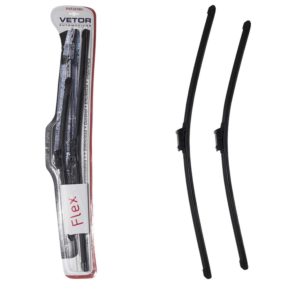 Par Palheta Flex Específica Dianteira 24" e 16" para Volkswagen Cross Up! e Up! - Vetor - Pvf2416U - (1)