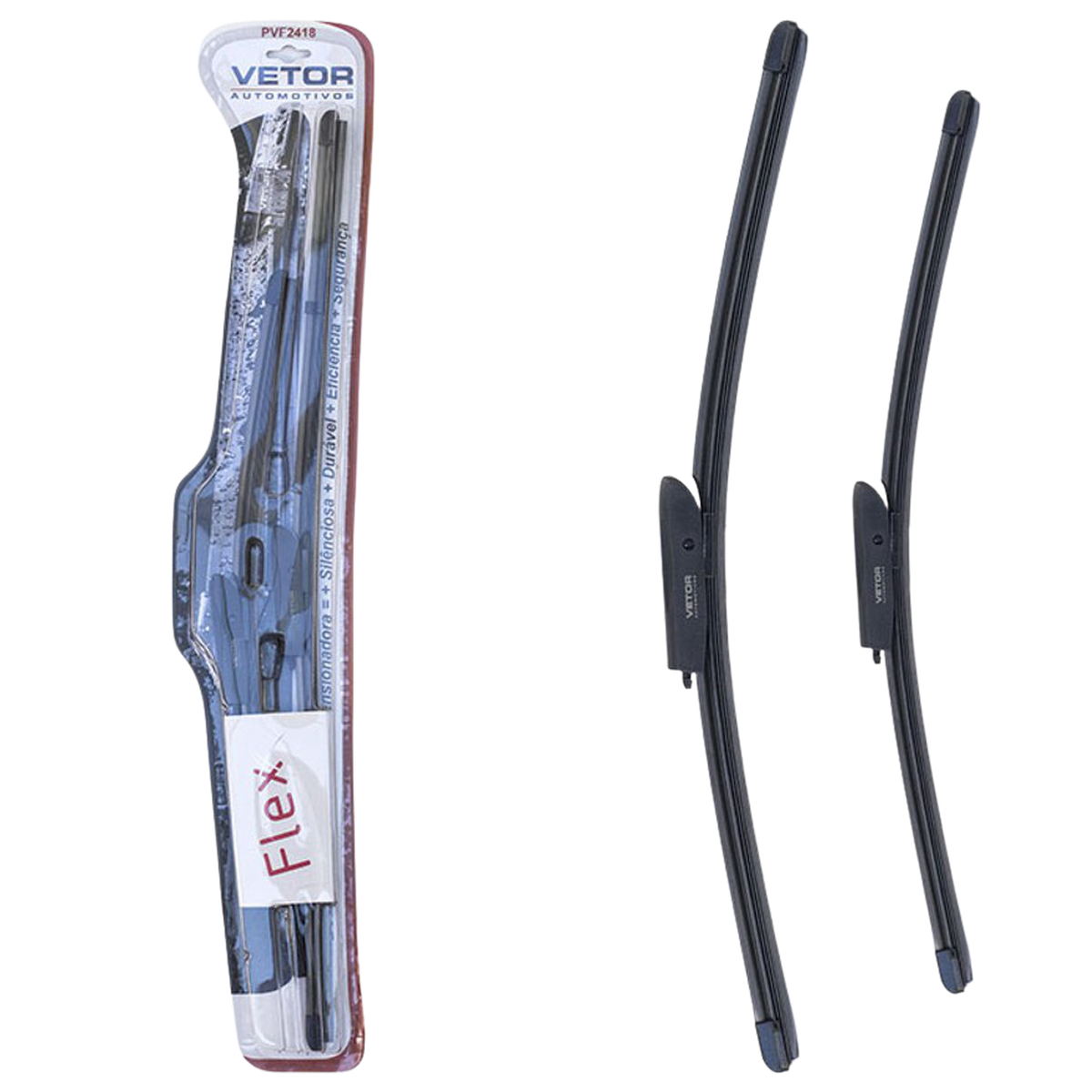 Par Palheta Flex Específica Dianteira 24" e 18" para Renault Symbol - Vetor - Pvf2418 - (1)