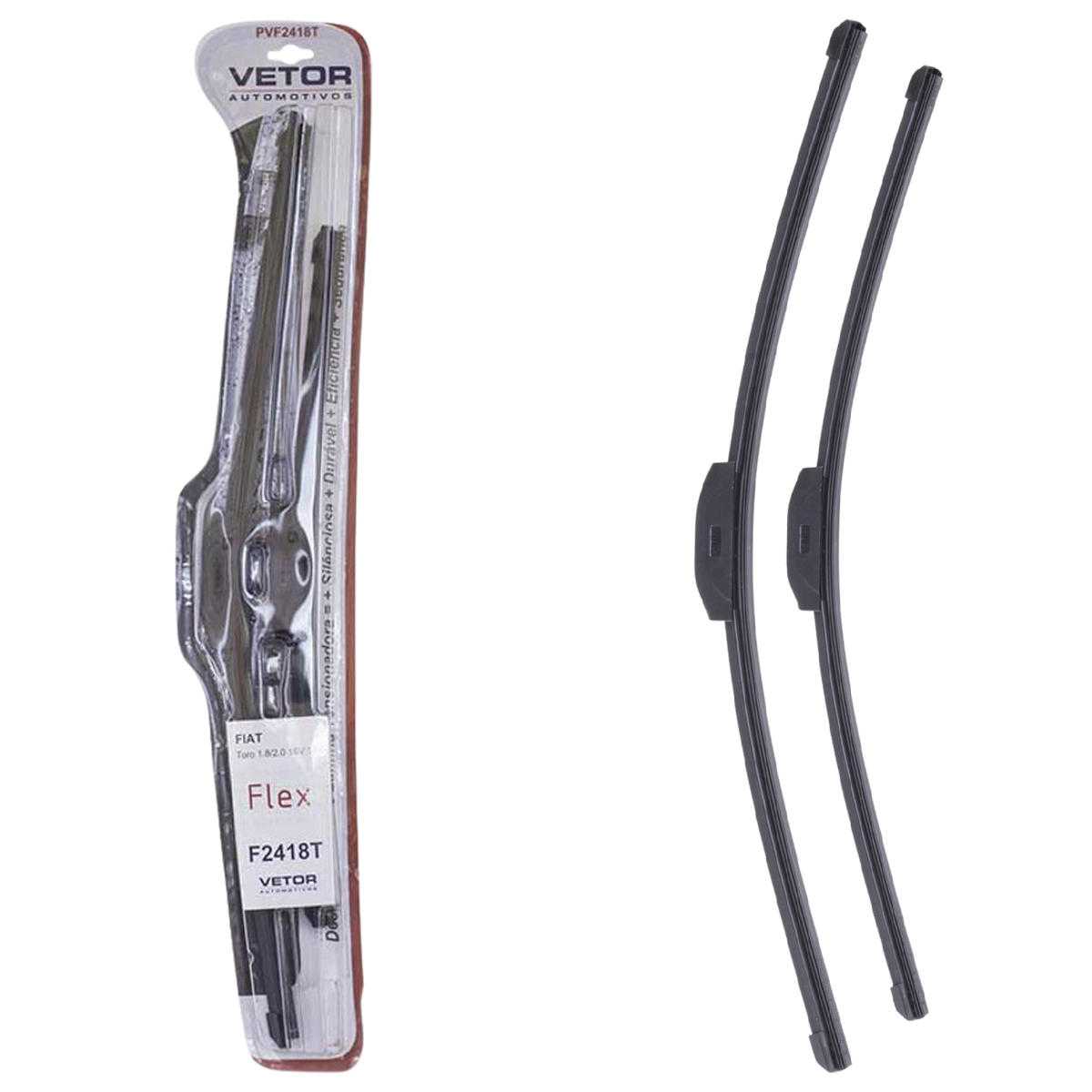 Par Palheta Flex Específica Dianteira 24" e 18" para Fiat Toro - Vetor - Pvf2418T - (1)