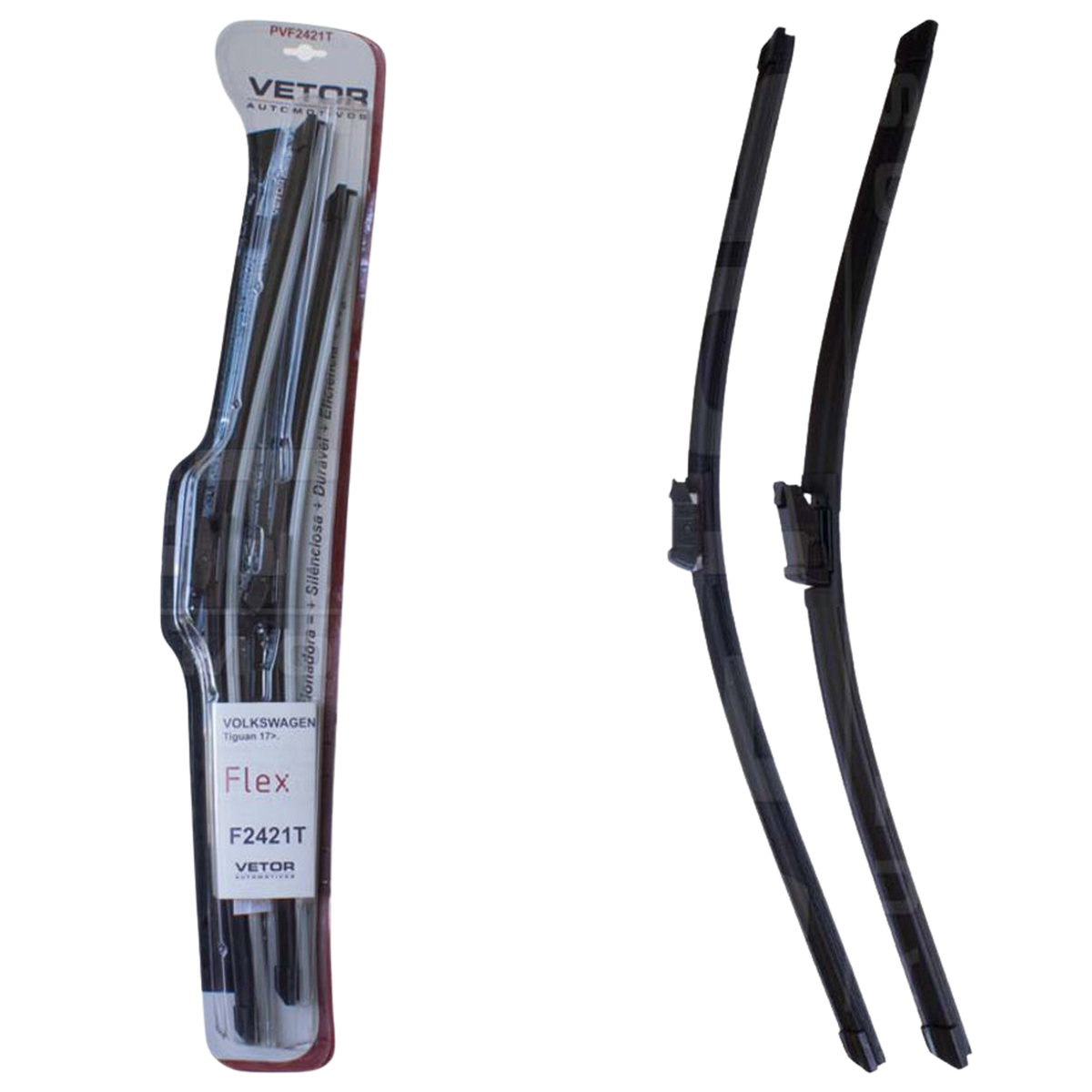 Par Palheta Flex Específica Dianteira 24" e 21" para Volkswagen Tiguan - Vetor - Pvf2421T - (1)