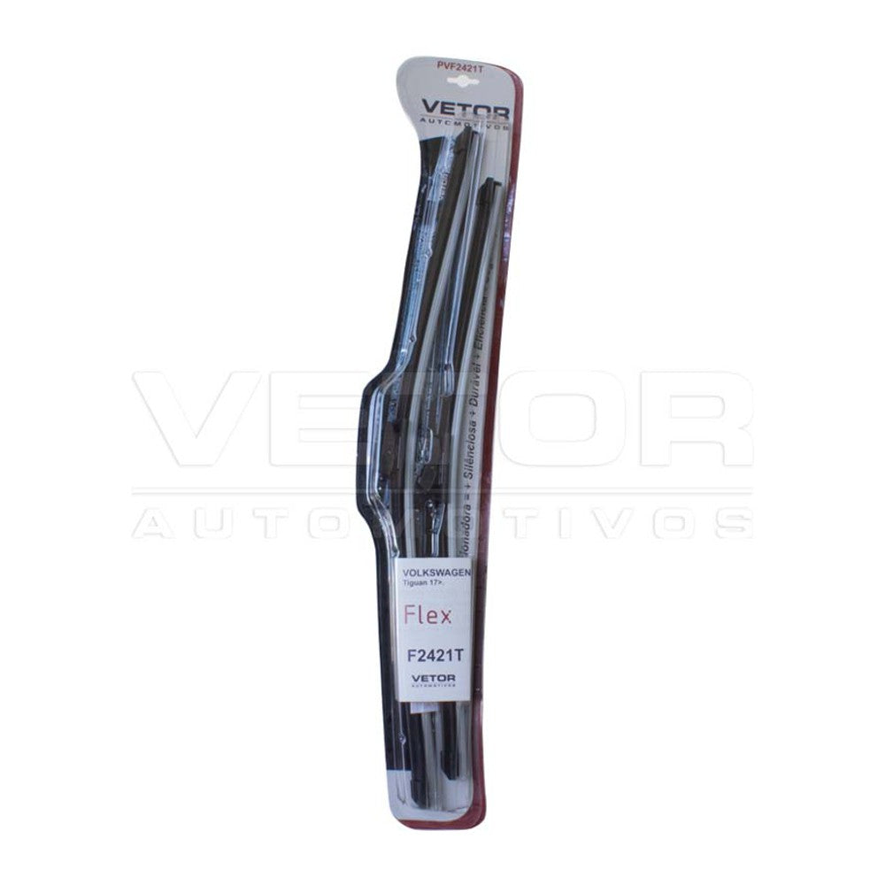 Par Palheta Flex Específica Dianteira 24" e 21" para Volkswagen Tiguan - Vetor - Pvf2421T - (2)