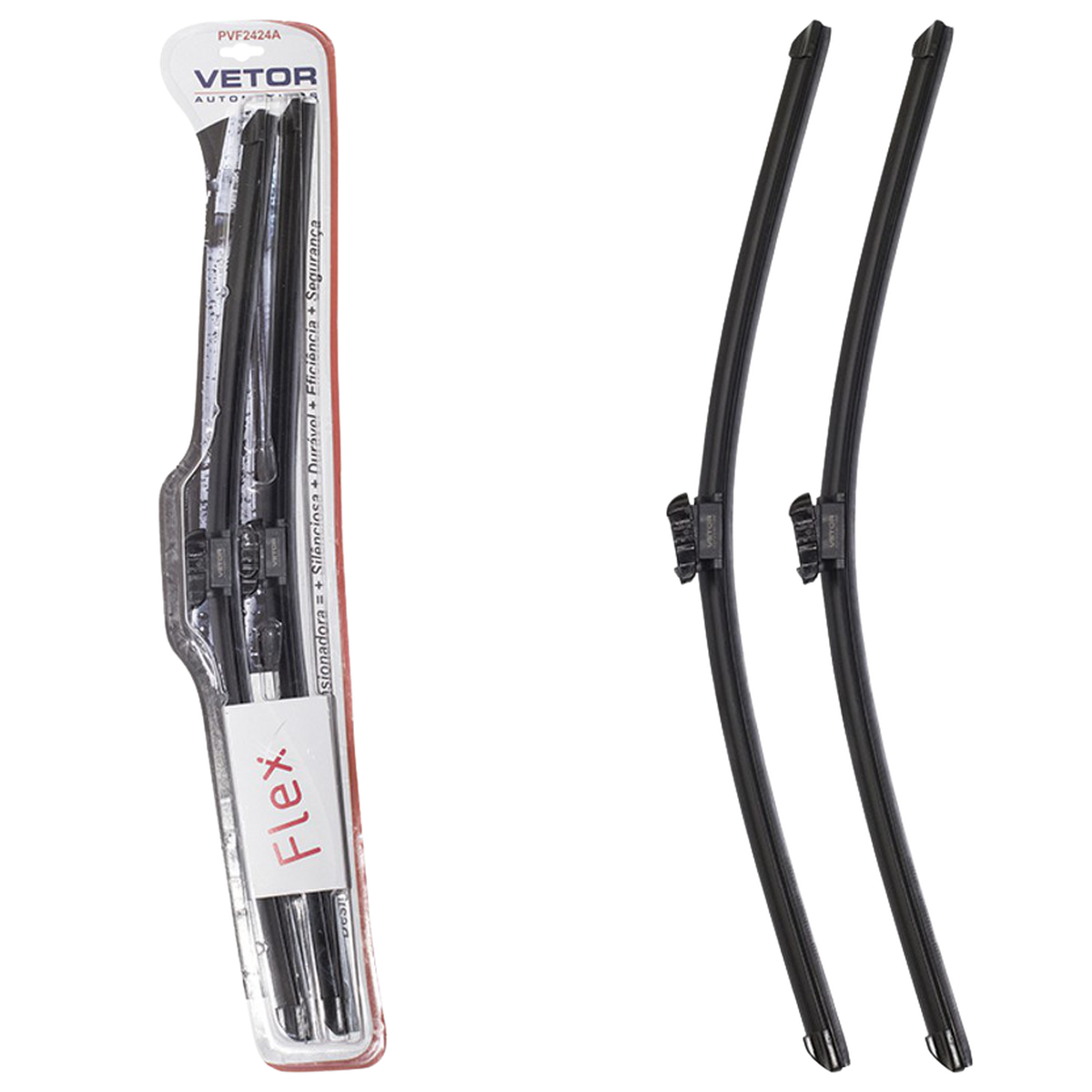 Par Palheta Flex Específica Dianteira 24" e 24" para Volkswagen Amarok e Delivery 9-170 - Vetor - Pvf2424A - (1)