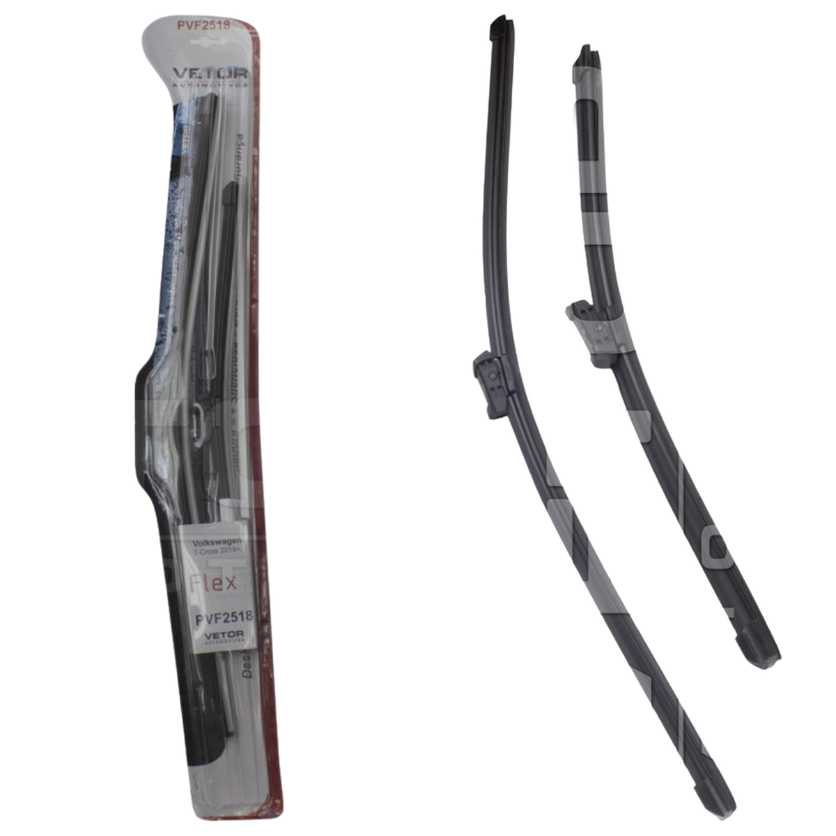 Par Palheta Flex Específica Dianteira 25" e 18" para Volkswagen T-Cross - Vetor - Pvf2518 - (1)