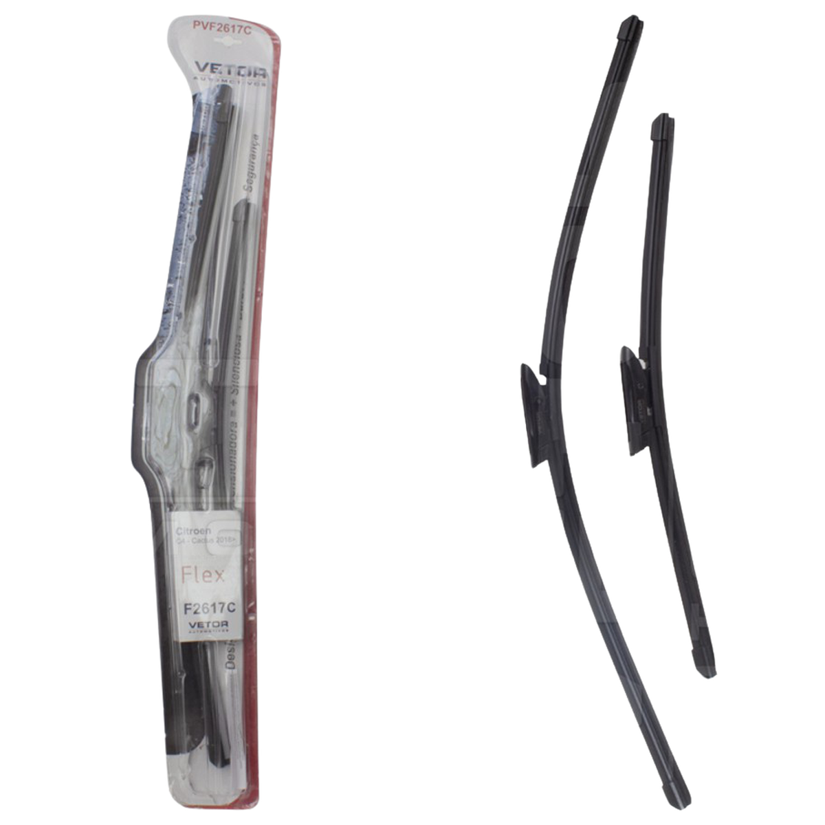 Par Palheta Flex Específica Dianteira 26" e 17" para Citroen C4 Cactus - Vetor - Pvf2617C - (1)