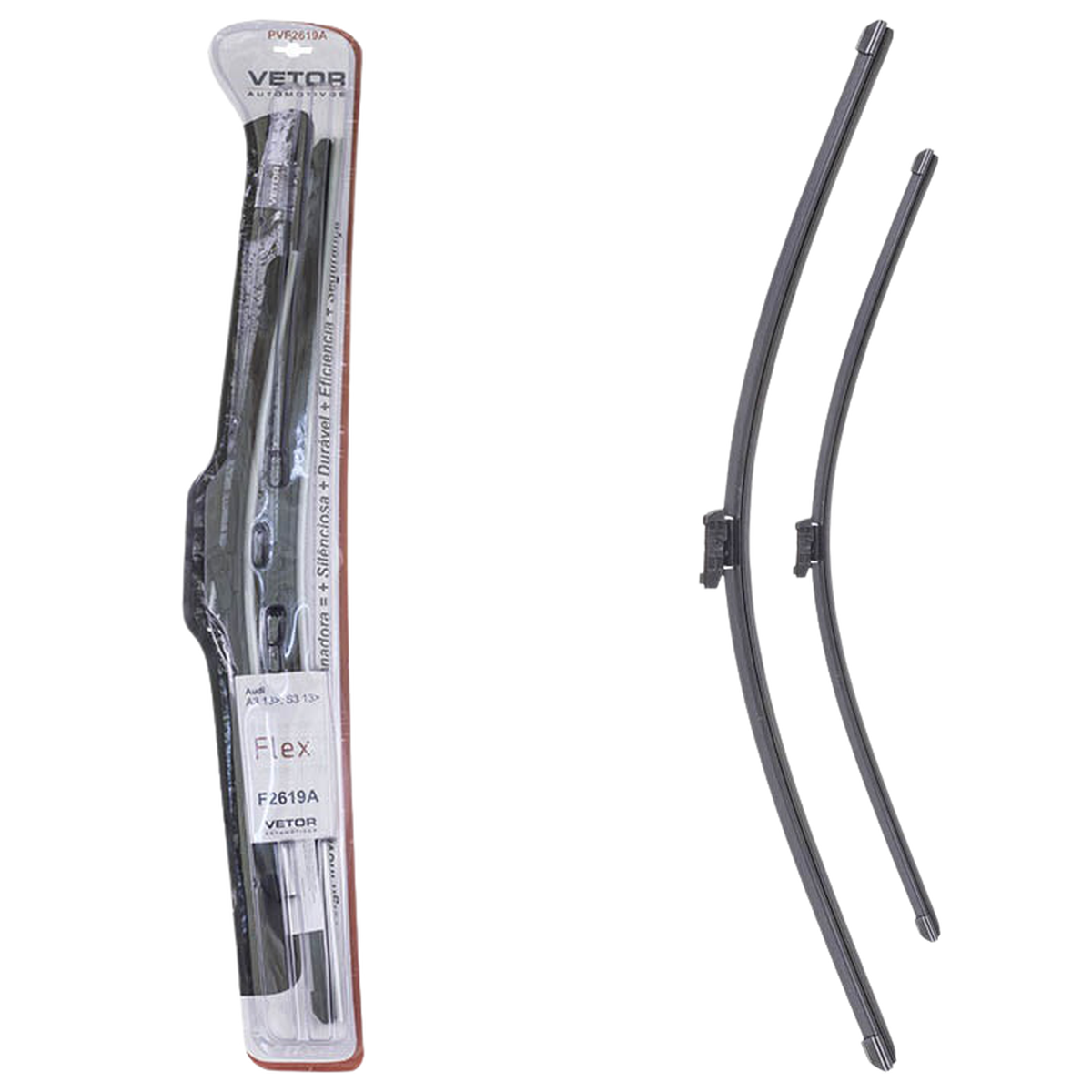 Par Palheta Flex Específica Dianteira 26" e 19" para Audi A3 e S3 - Vetor - Pvf2619A - (1)