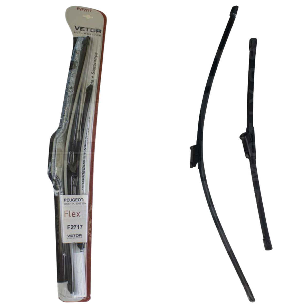 Par Palheta Flex Específica Dianteira 27" e 17" para Peugeot 3008 e 5008 - Vetor - Pvf2717 - (1)