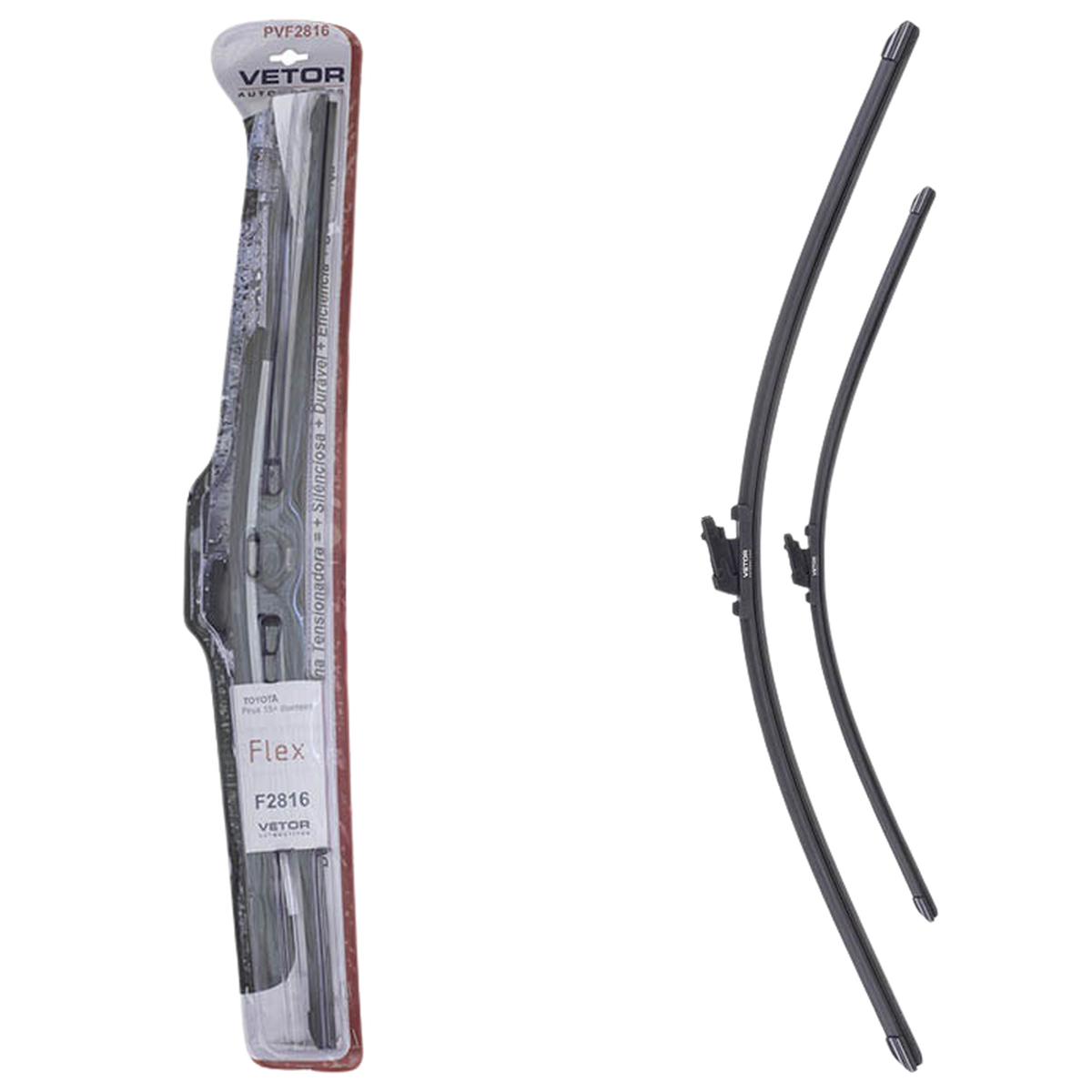 Par Palheta Flex Específica Dianteira 28" e 16" para Toyota Prius - Vetor - Pvf2816 - (1)