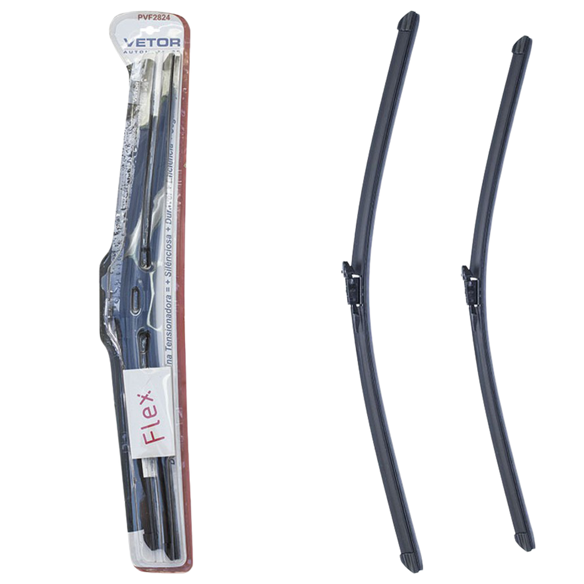 Par Palheta Flex Específica Dianteira 28" e 24" para Citroen C4 Pallas - Vetor - Pvf2824 - (1)