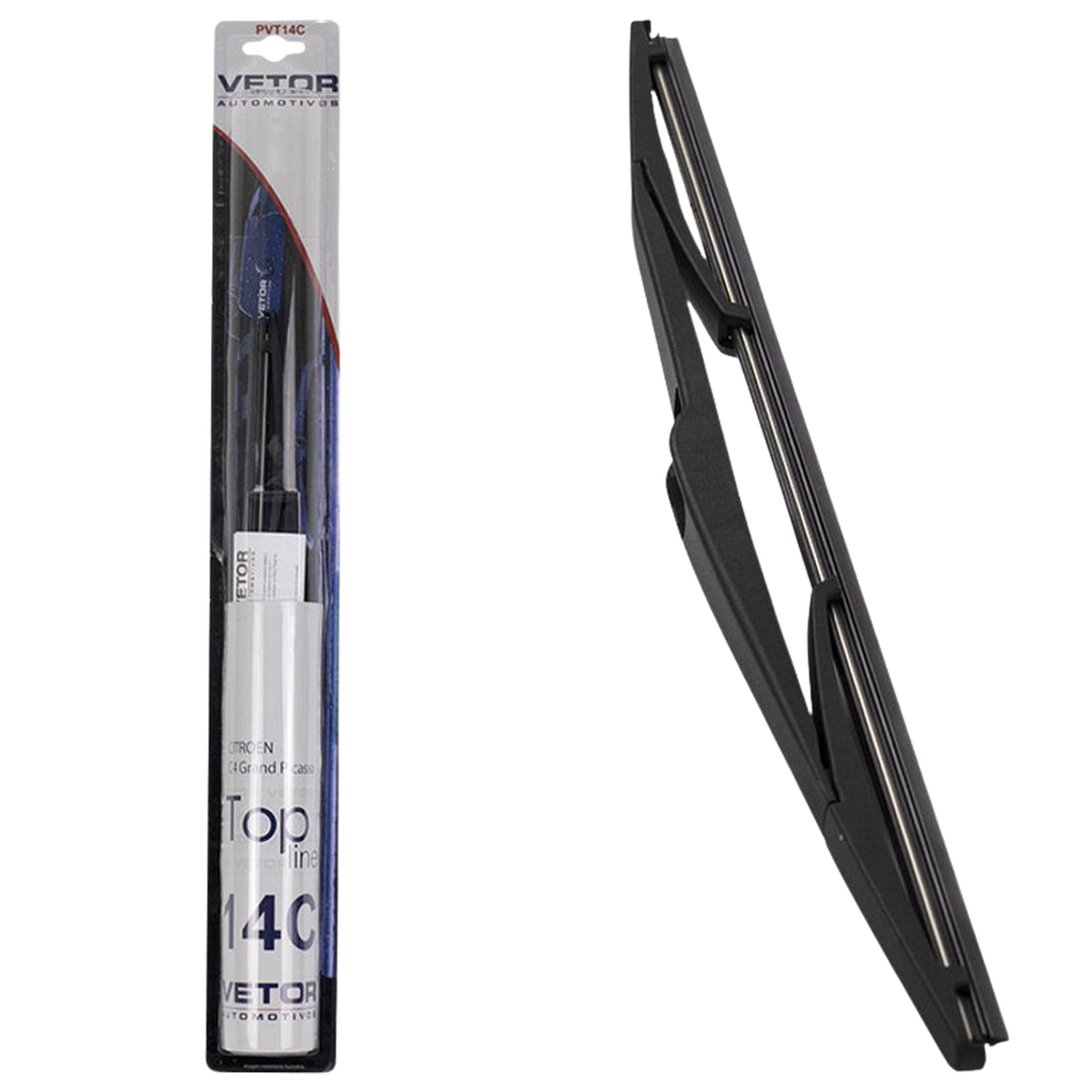 Palheta Top Line Traseira 14" para Citroen C4 Grand Picasso e C4 Picasso - Vetor - Pvt14C - (1)