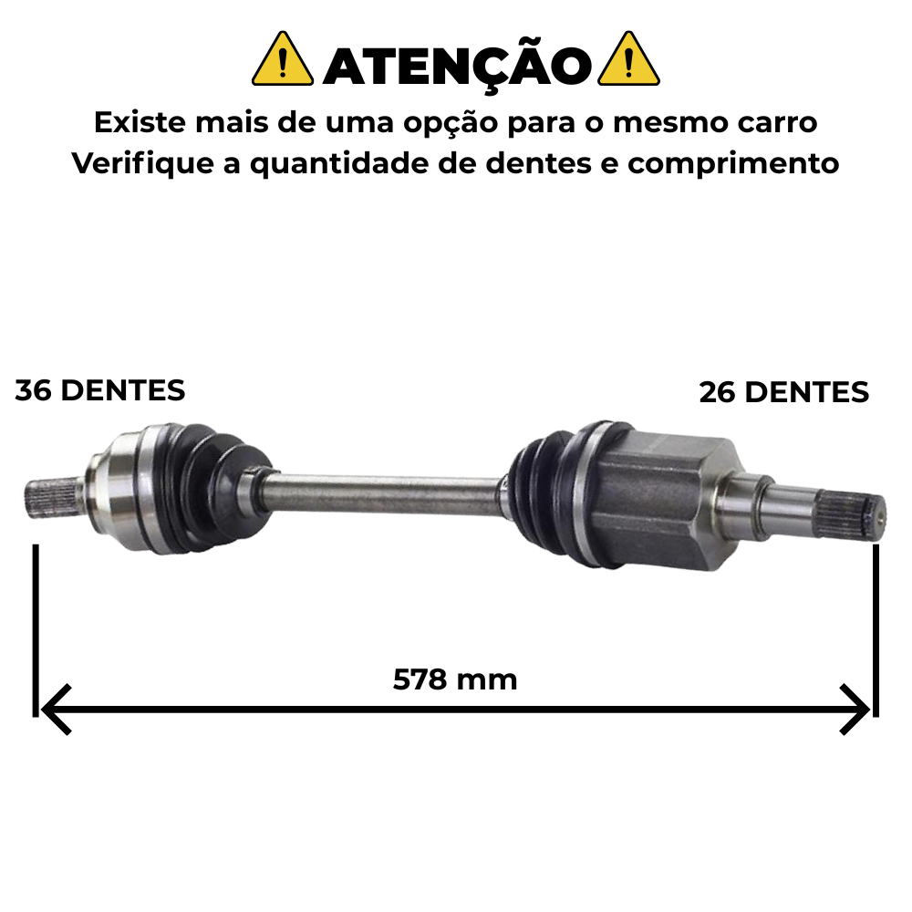 Semieixo Dianteiro Esquerdo - Vetor - Vt9668 - (5)