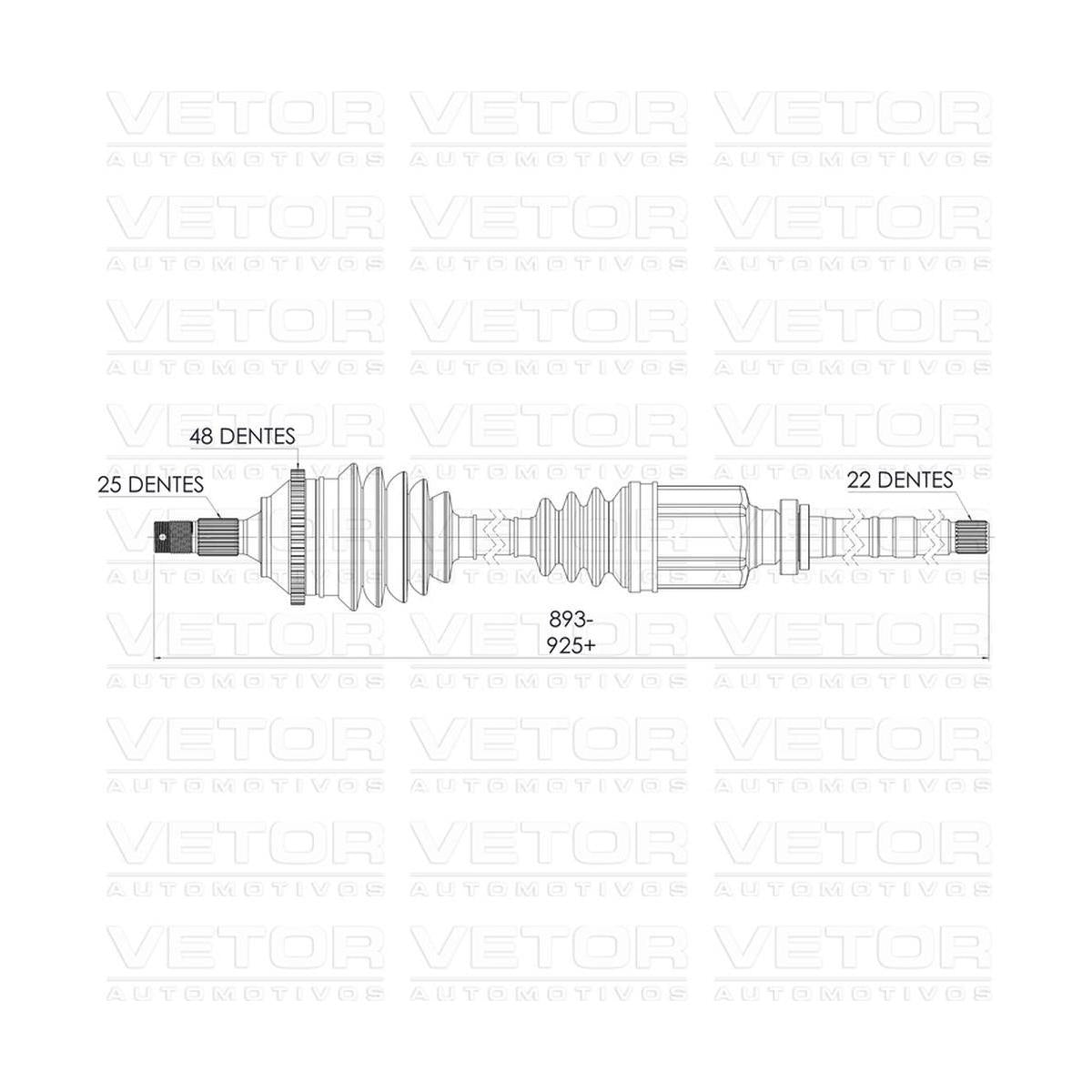 Semieixo Dianteiro Direito - Vetor - Vt9748 - (5)