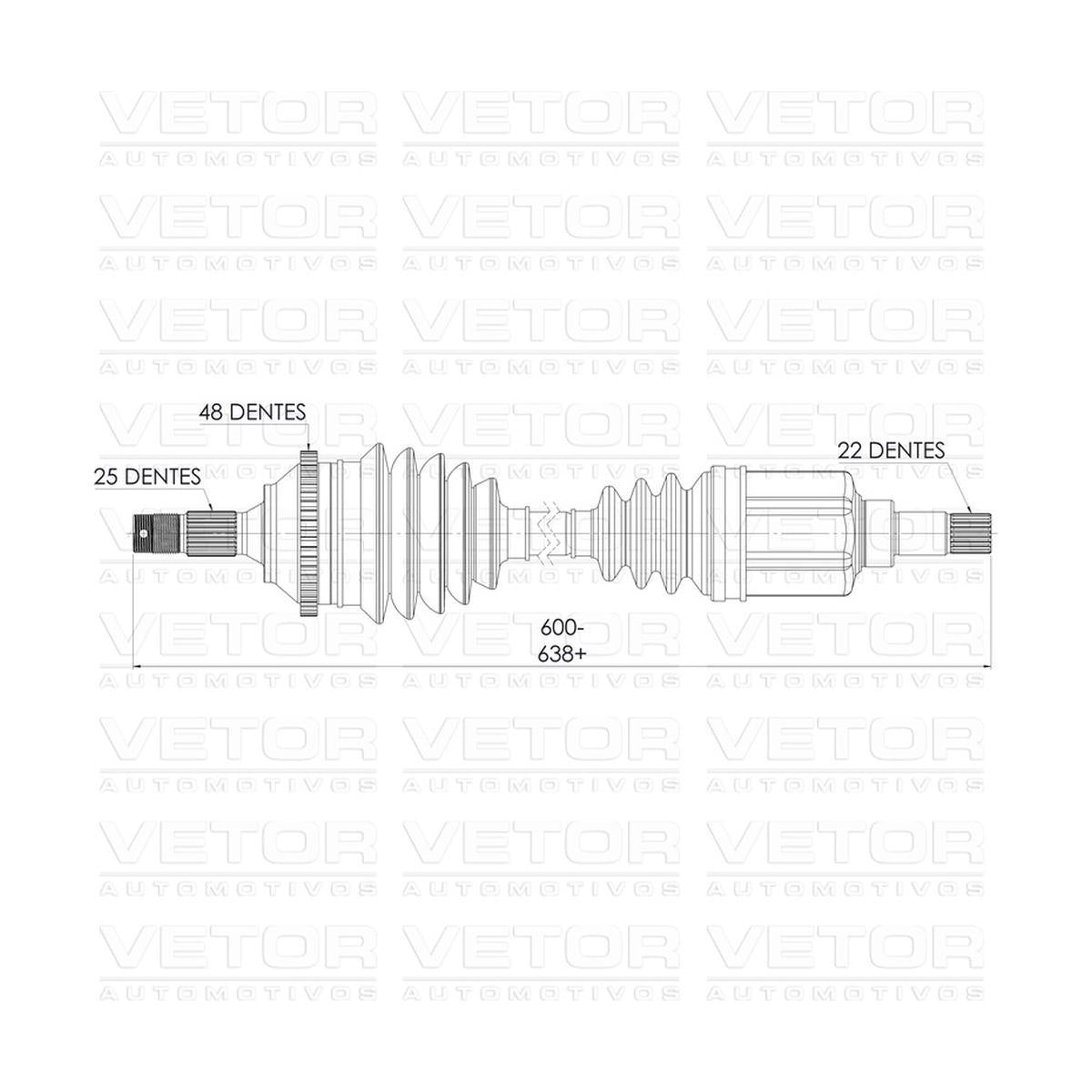 Semieixo Dianteiro Esquerdo - Vetor - Vt9747 - (5)
