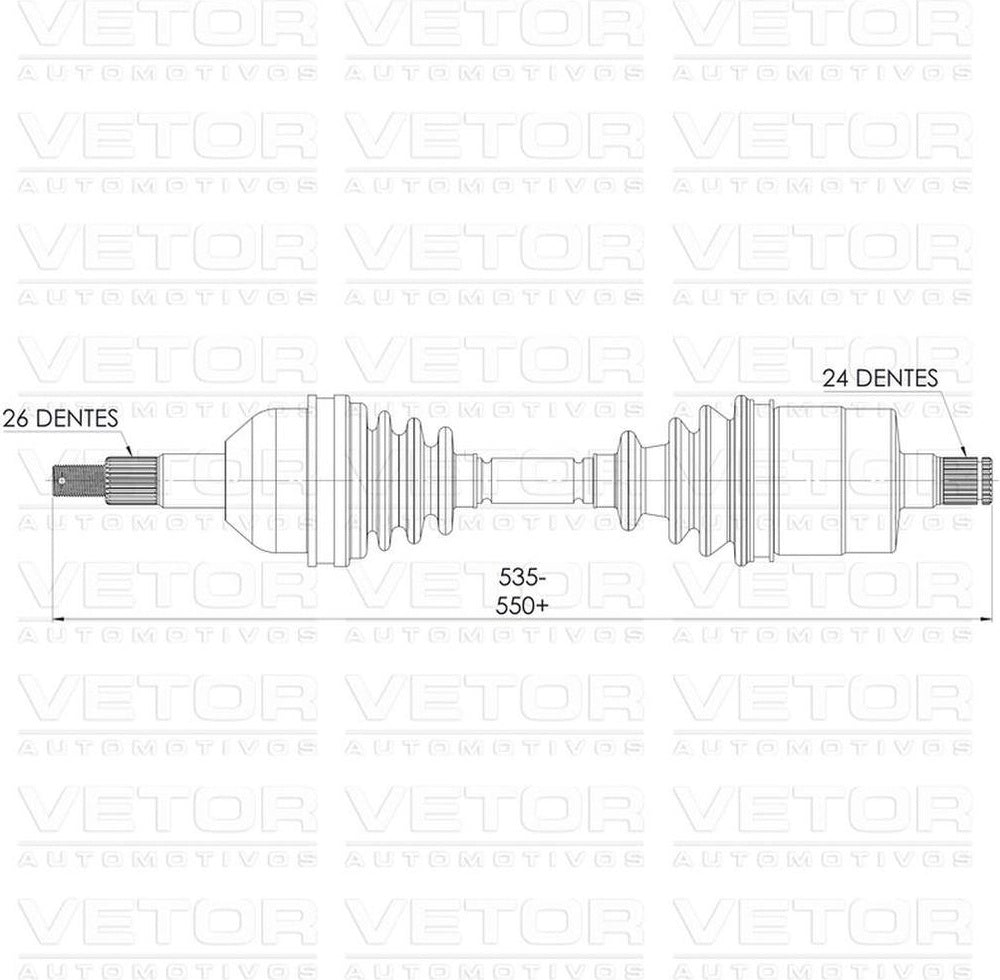 Semieixo Traseiro Direito - Vetor - Vt9751 - (5)