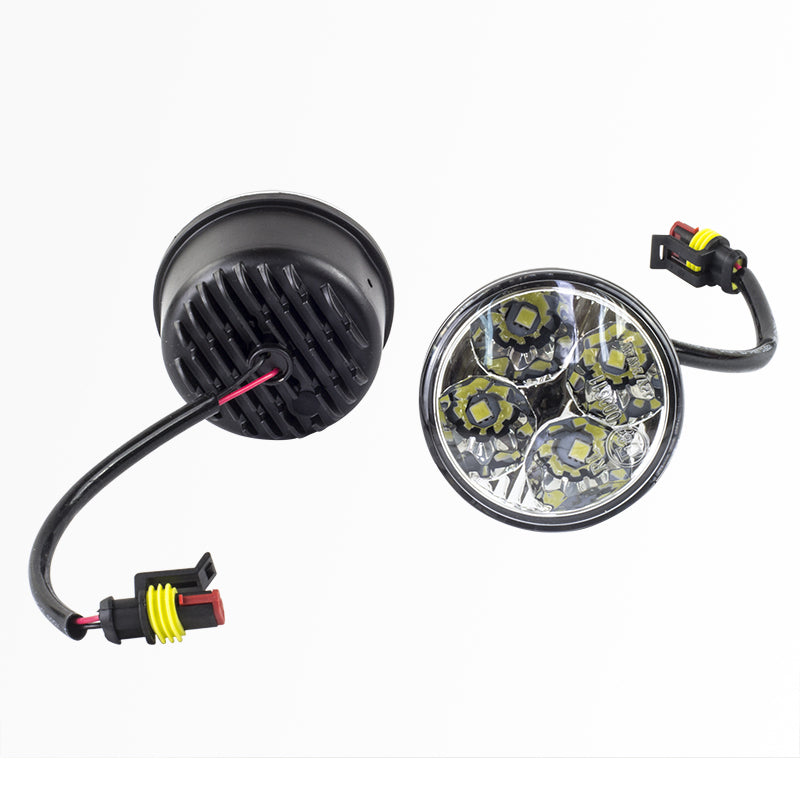 Kit Farol Auxiliar Redondo 4 LEDs 12V/24V - Teslla - Tk1001J - (1)