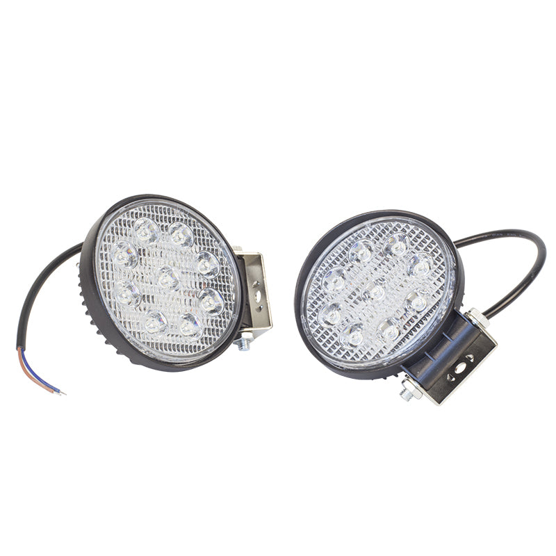 Kit Farol Auxiliar Redondo 9 LEDs 12V/24V 29W - Teslla - Tk1001M - (1)