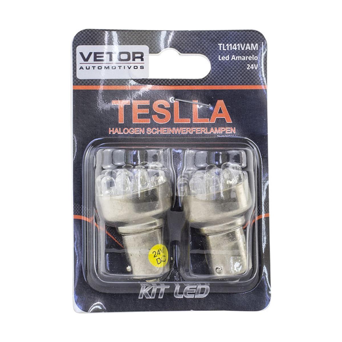 Par Lâmpada LED Amarela Ba15S - Teslla - Tl1141Vam - (2)
