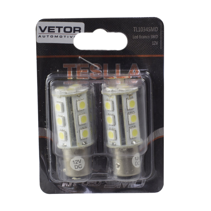 Par Lâmpada Super LED Ultra Branca 12V - Teslla - Tl1034Smd - (1)
