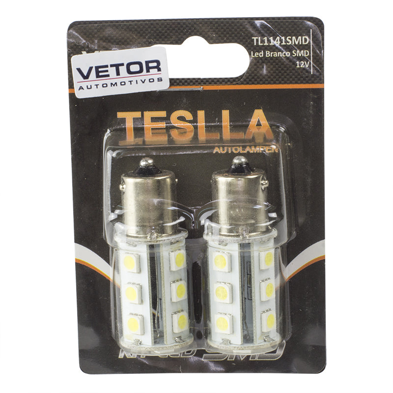 Par Lâmpada Super LED Ultra Branca 12V - Teslla - Tl1141Smd - (1)