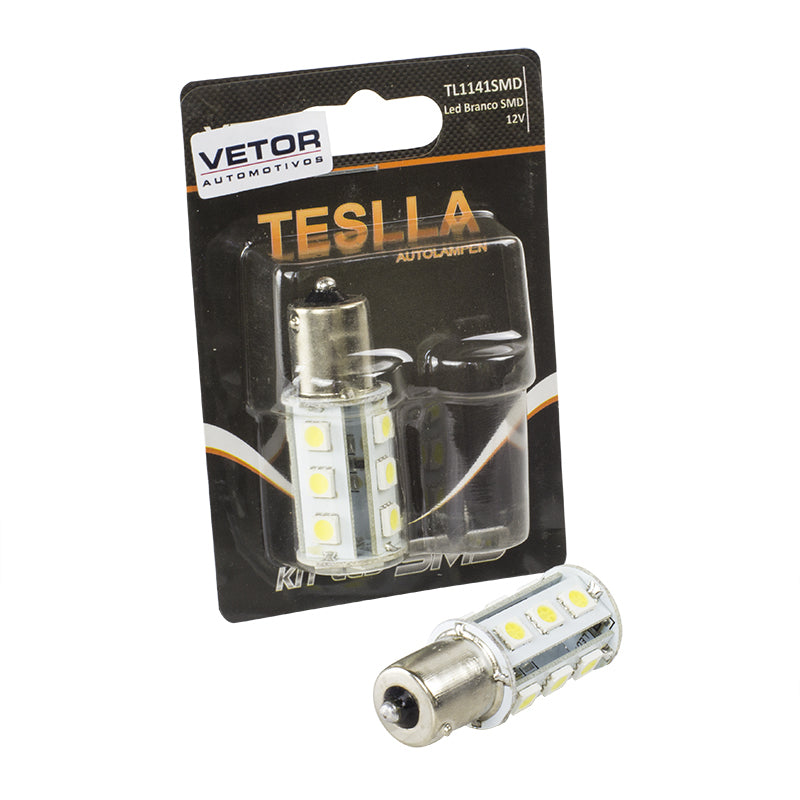 Par Lâmpada Super LED Ultra Branca 12V - Teslla - Tl1141Smd - (2)