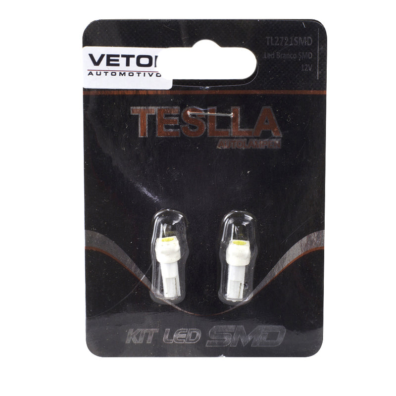 Par Lâmpada Super LED Ultra Branca 12V - Teslla - Tl2721Smd - (1)