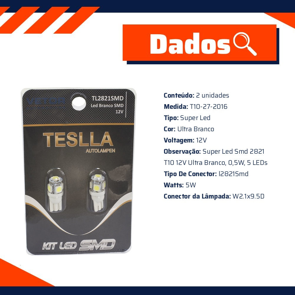 Par Lâmpada Super Farol para Mercedes-Benz C 180 - Teslla - Tl2821Smd - (3)