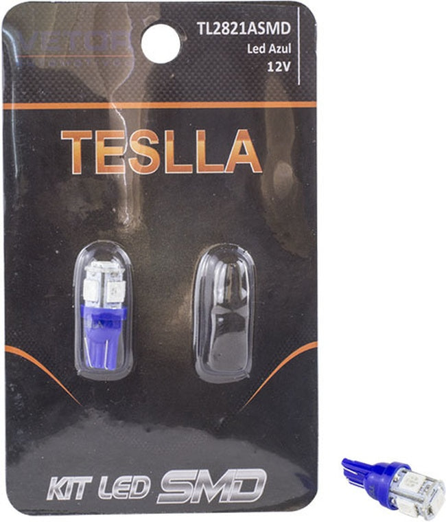 Par Lâmpada Super LED Ultra Azul 12V - Teslla - Tl2821Asmd - (2)