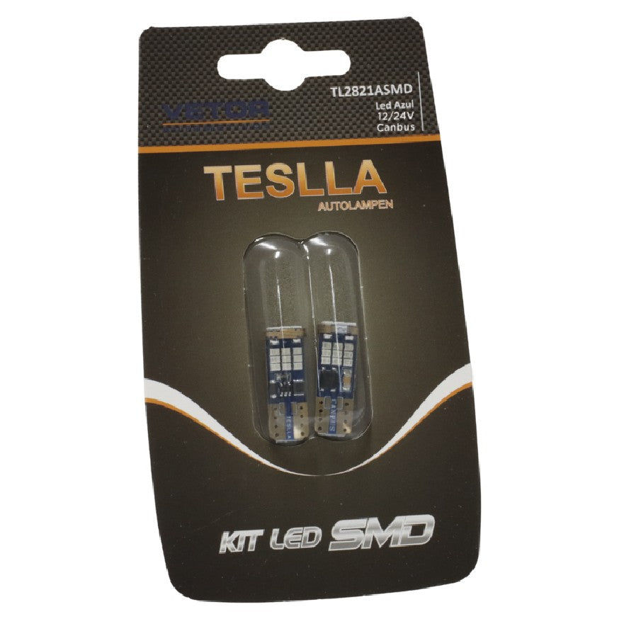Par Lâmpada Super LED Ultra Azul 12V - Teslla - Tl2821Asmd - (5)