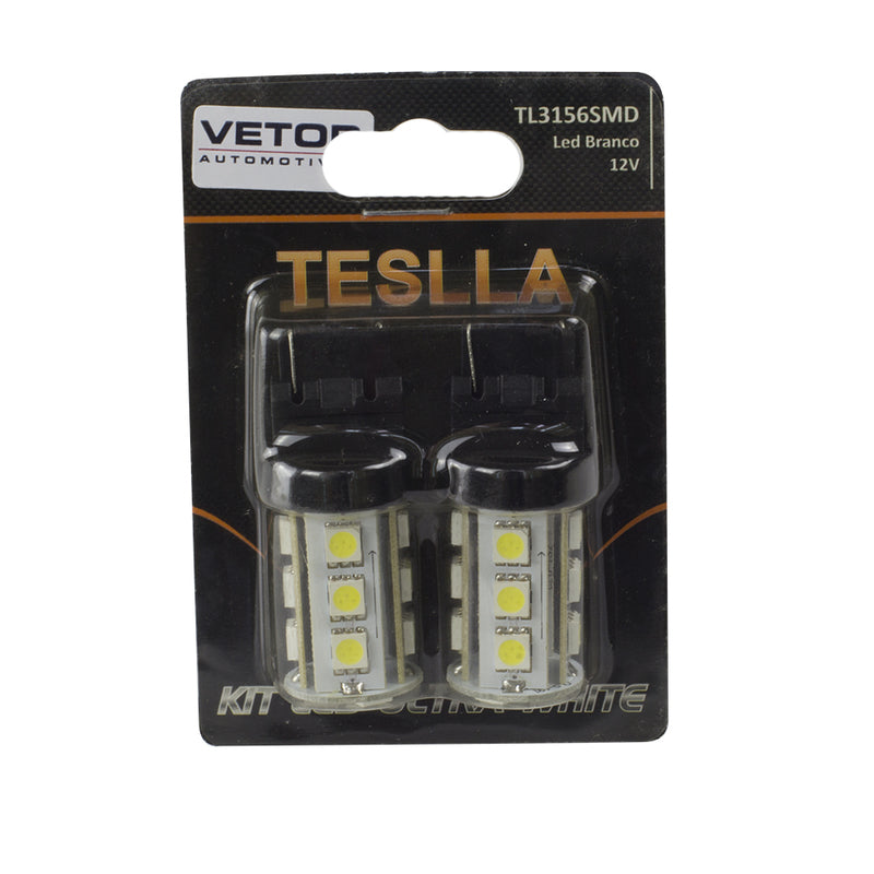 Par Lâmpada Super LED Ultra Branca 12V - Teslla - Tl3156Smd - (2)