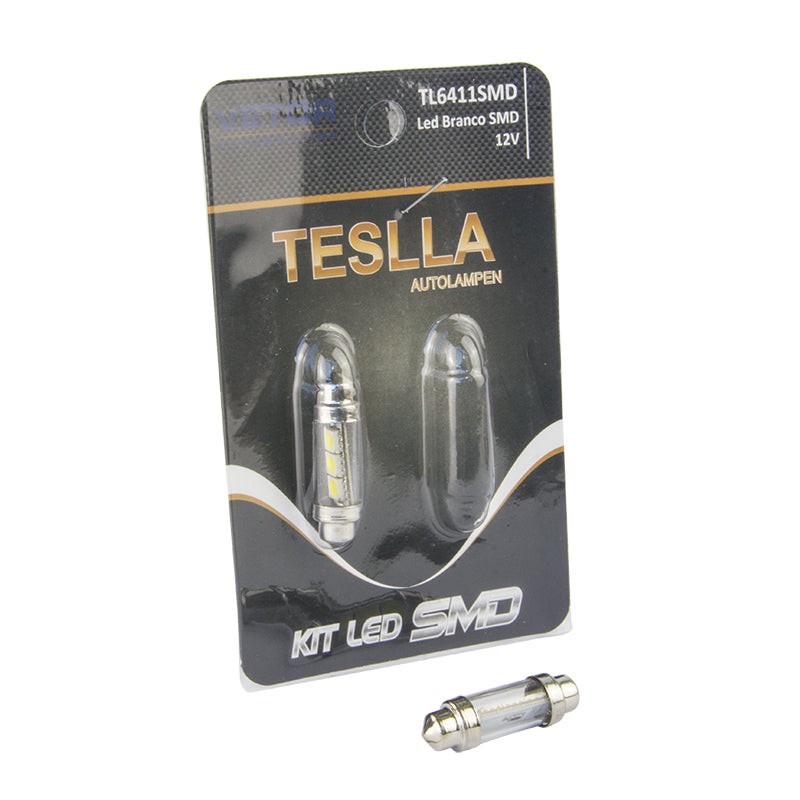Par Lâmpada Super LED Ultra Branca 12V - Teslla - Tl6411Smd - (1)
