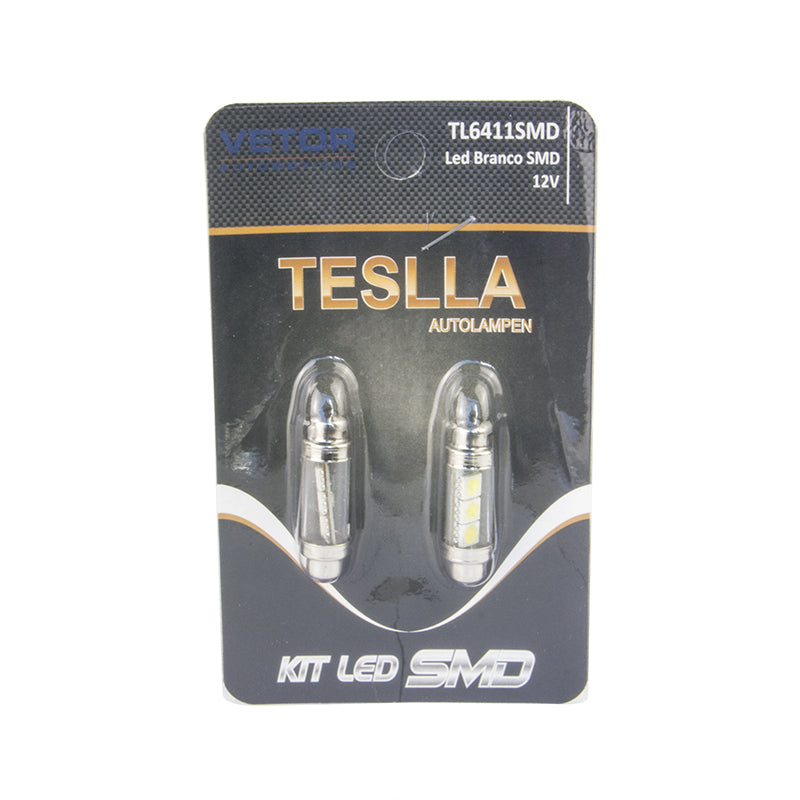 Par Lâmpada Super LED Ultra Branca 12V - Teslla - Tl6411Smd - (2)