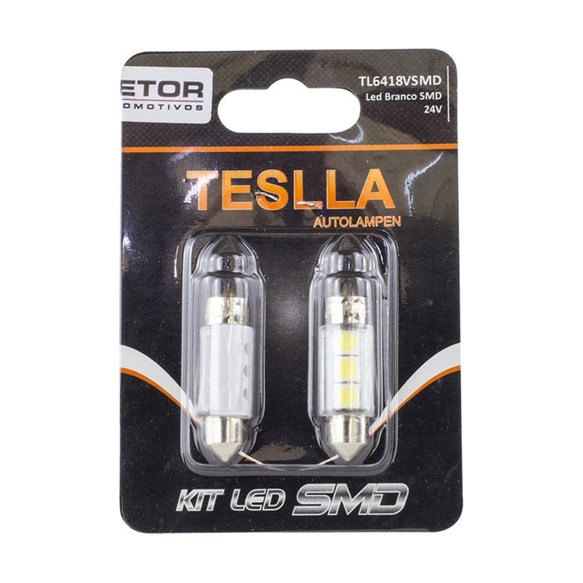 Par Lâmpada Super LED Ultra Branca 24V - Teslla - Tl6418Vsmd - (2)
