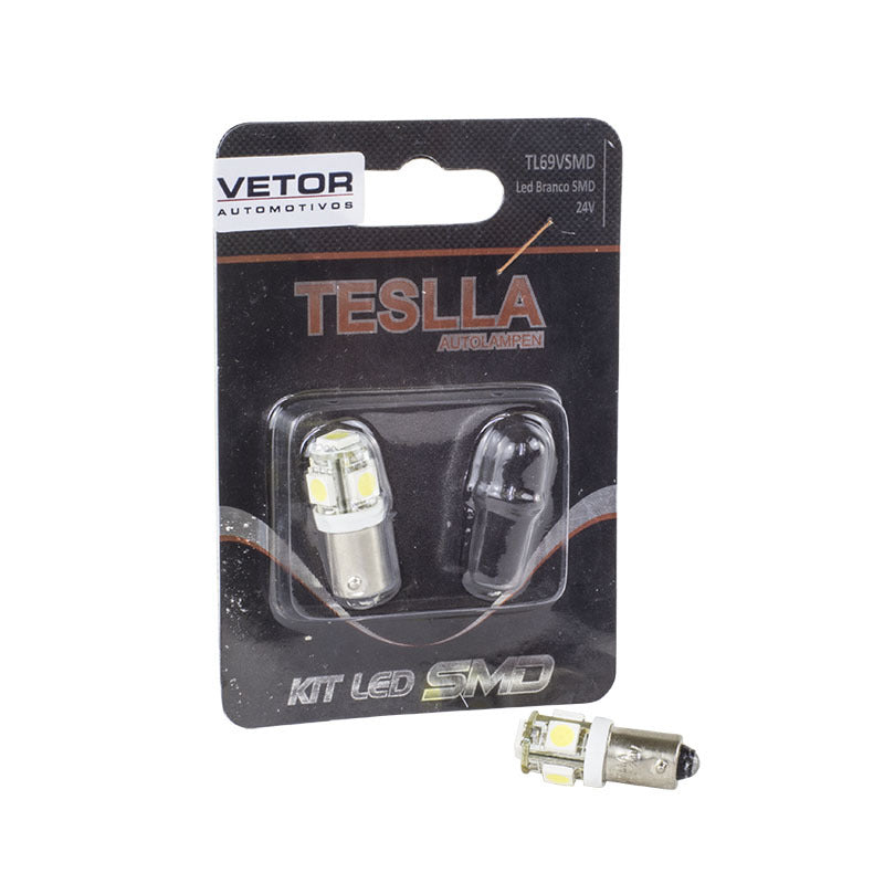 Par Lâmpada Super LED Ultra Branca 24V - Teslla - Tl69Vsmd - (1)