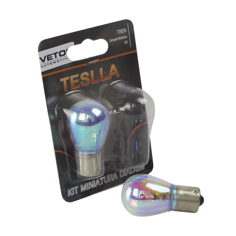 Par Lâmpada Ba15S 12V 21W - Teslla - T7507D - (1)