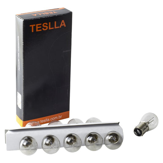 10 Lâmpadas Amarela 12V 21/5W - Teslla - T1176 - (1)