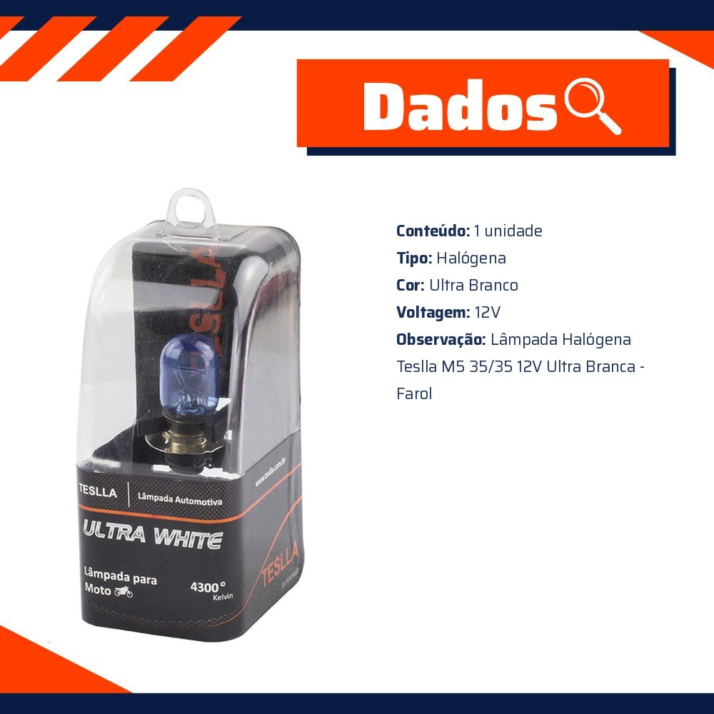 Lâmpada Farol para Honda Biz 125 - Teslla - Tm53535Ub - (5)
