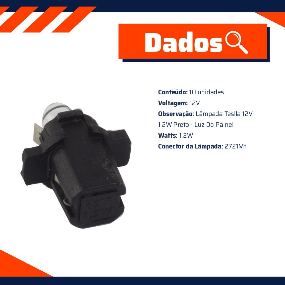 10 Lâmpadas 12V 1,2W - Teslla - T2721Mf - (7)