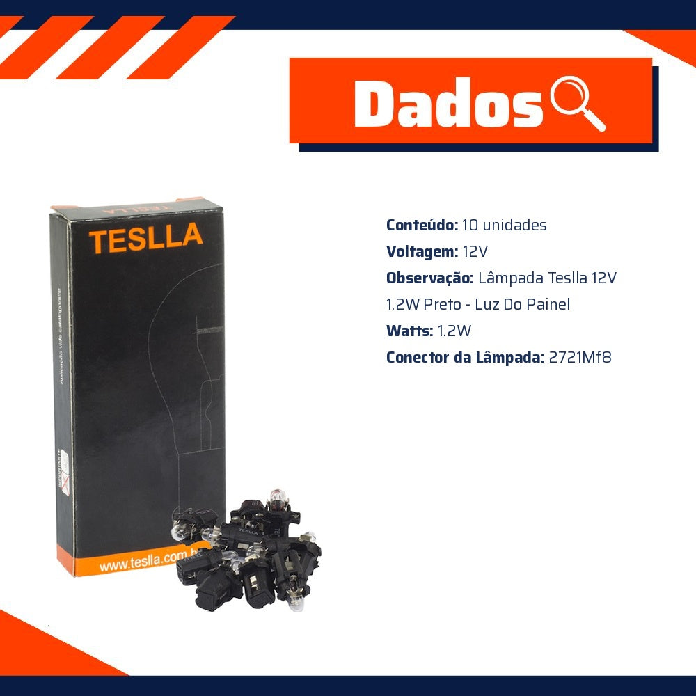 10 Lâmpadas 12V 1,2W - Teslla - T2721Mf8 - (7)