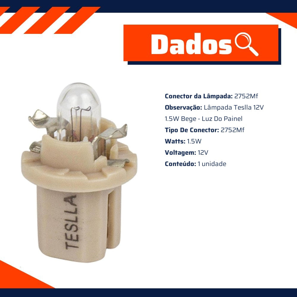 10 Lâmpadas 12V 1,5W - Teslla - T2752Mf - (5)