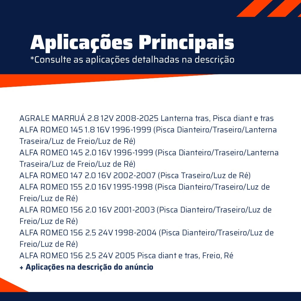 10 Lâmpadas Âmbar 12V 21W - Teslla - T1141Ab - (6)