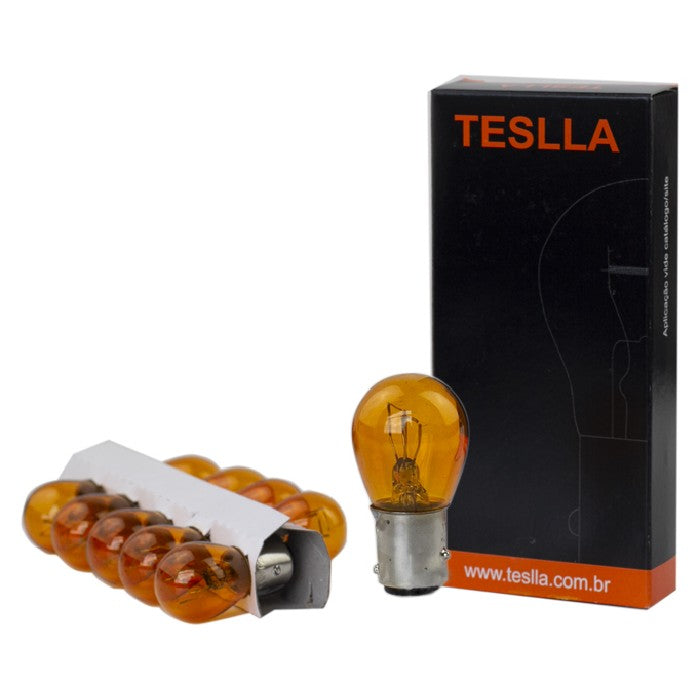 10 Lâmpadas Âmbar 12V 21/4W - Teslla - T1034Aab - (1)