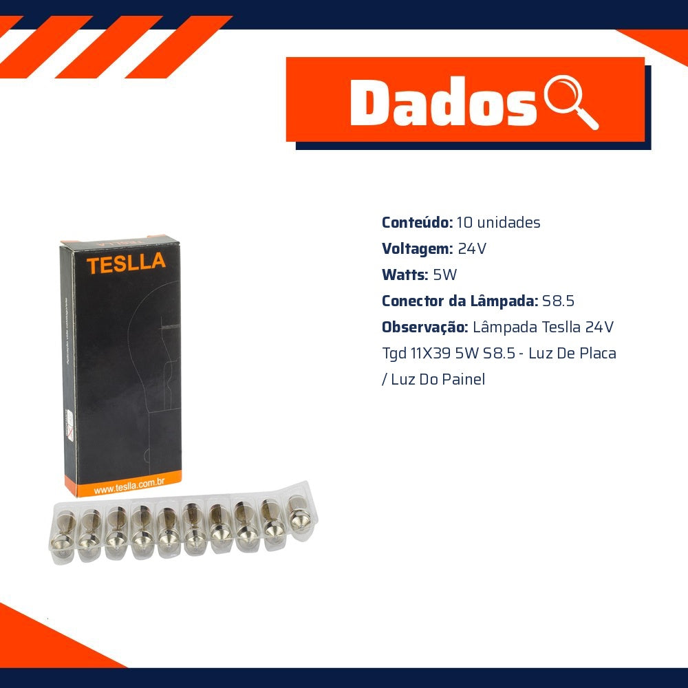 10 Lâmpadas 24V 5W - Teslla - T6423A - (6)